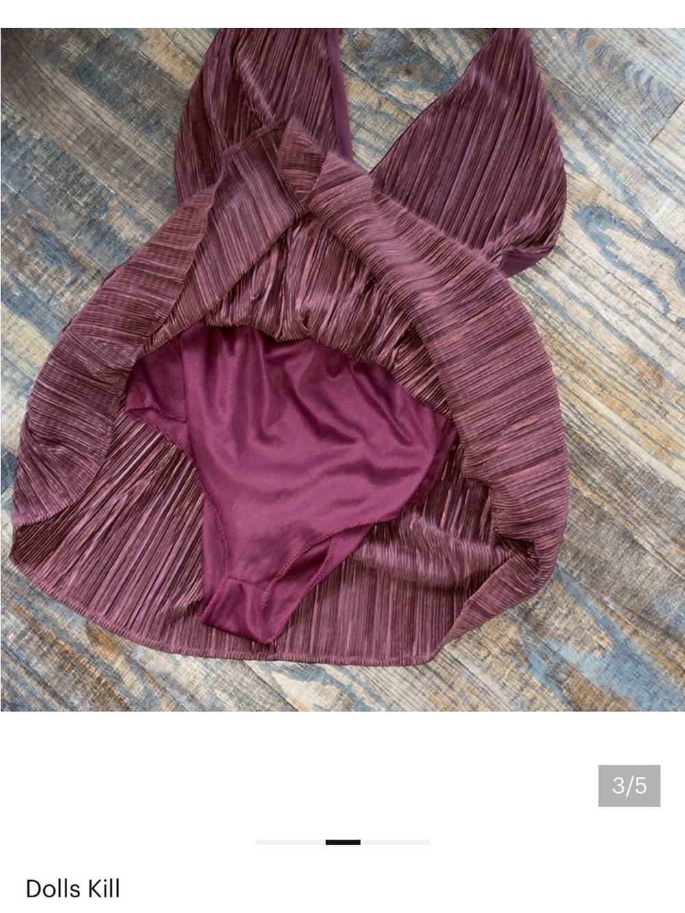 MOD Halter Maroon dress small - Picture 2 of 3